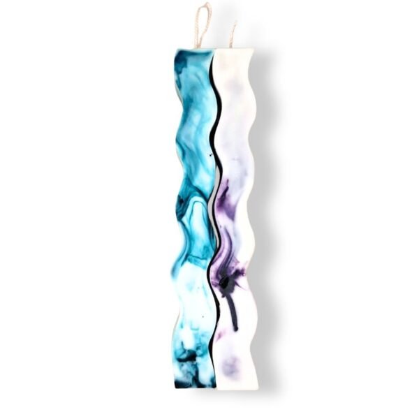 Χειροποίητη Λαμπάδα από κερί σόγιας για Ζευγάρια με σχέδιο μάρμαρο