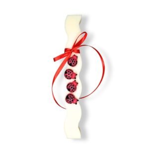 Λαμπάδα από κερί σόγιας με πασχαλίτσες