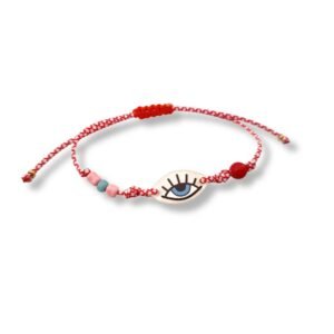 Βραχιόλι μαρτάκι plexiglass ματάκι και αιματίτης