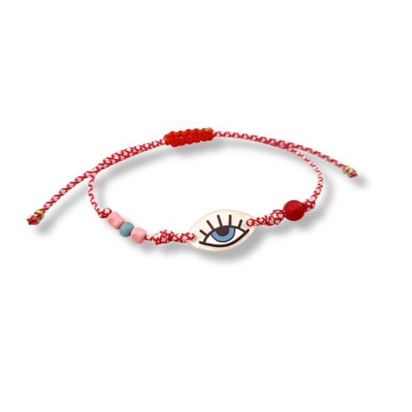 Βραχιόλι μαρτάκι plexiglass ματάκι και αιματίτης