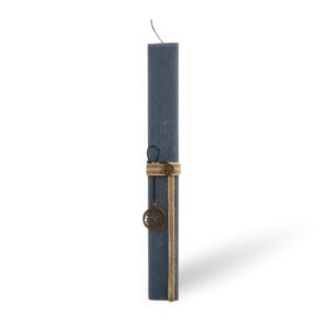 Ανδρική λαμπάδα μπλε με vintage ρολόι (30εκ)