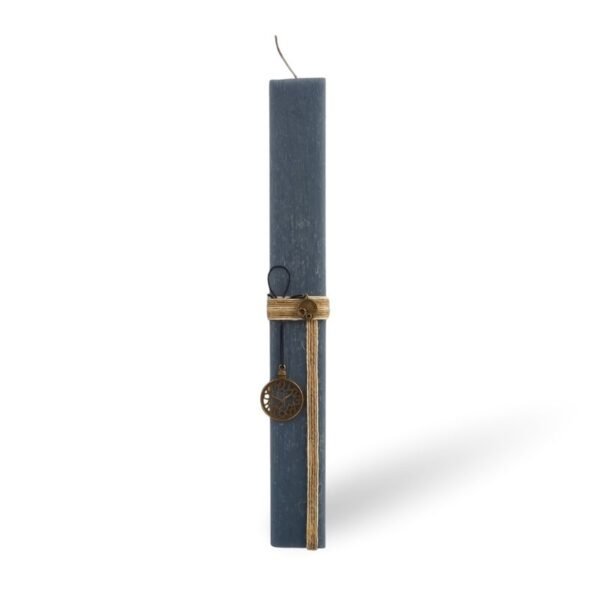 Ανδρική λαμπάδα μπλε με vintage ρολόι (30εκ)