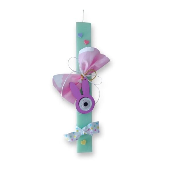 Πασχαλινή λαμπάδα με λαγουδάκι μπρελόκ (30εκ.)