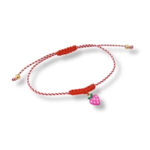 Βραχιόλι μαρτάκι ατσάλινη Φραουλίτσα σε δύο χρώματα