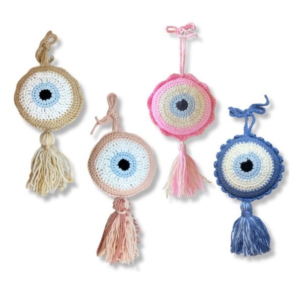 Πλεκτό μεγάλο ματάκι, διακοσμητικό, 10εκ.