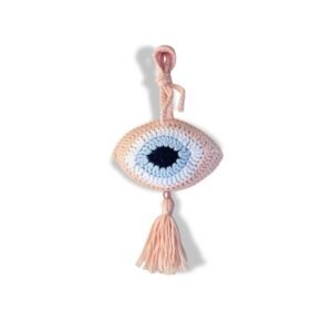 Πλεκτό οβάλ ματάκι, διακοσμητικό, 13εκ.