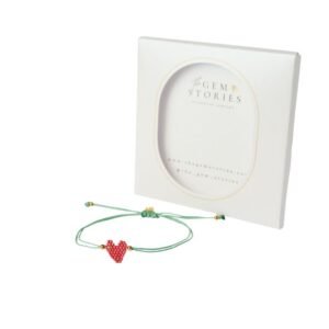 Λεπτό βραχιόλι μακραμέ με miyuki και καρδιά ρυθμιζόμενο The Gem Stories