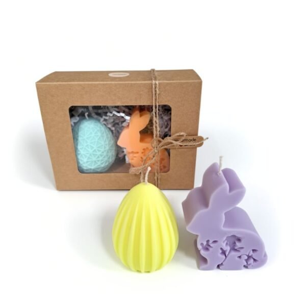 Σετ πασχαλινών κεριών με σχέδιο "αυγουλάκι" & "κουνελάκι"