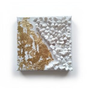 Καμβάς με βότσαλο και χρυσές λεπτομέρειες