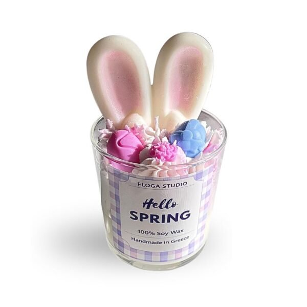 Πασχαλινό κερί "Hello Spring" σε ποτήρι