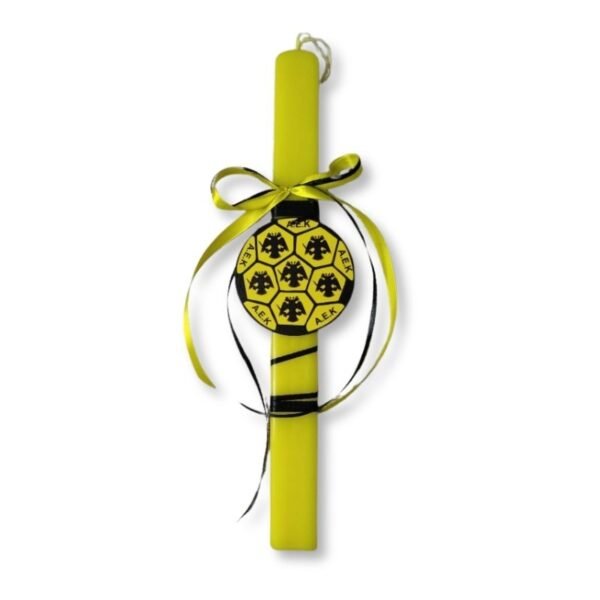 Κίτρινη λαμπάδα με μπάλα ομάδας