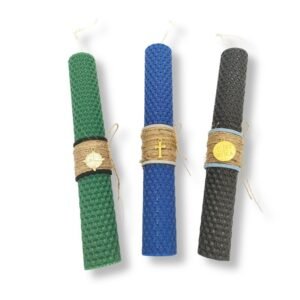 Ανδρική λαμπάδα από μελισσοκέρι με μεταλλικό στοιχείο