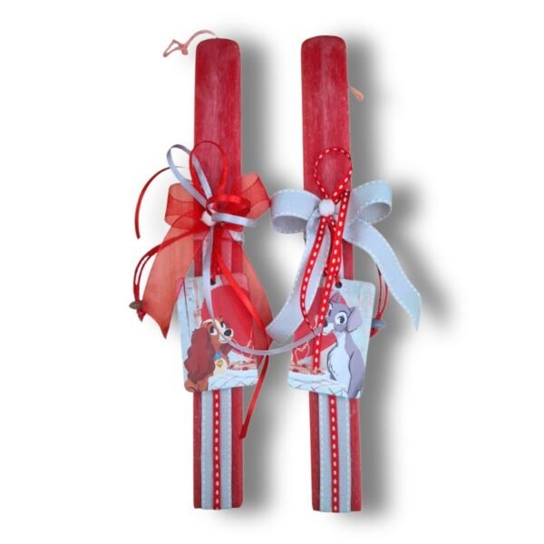 Σετ αρωματικές πλακέ λαμπάδες για ζευγάρια