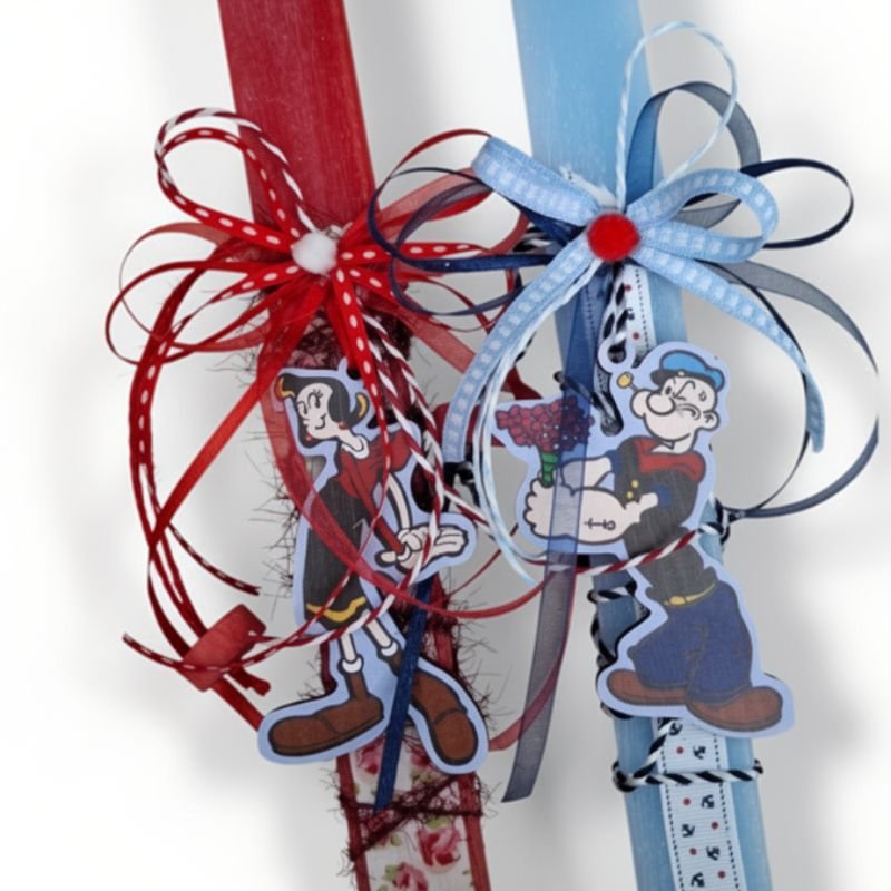 Set apo 2 aromatikes plake lampades gia zevgaria me ton Popay kai thn agapimenh toy- by Christine only (2)