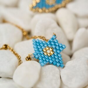 Λεπτό κολιέ miyuki με μπλε αστέρι The Gem Stories