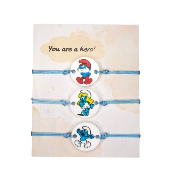 Παιδικό βραχιόλι αυξομειούμενο με μικρά μπλέ πλασματάκια