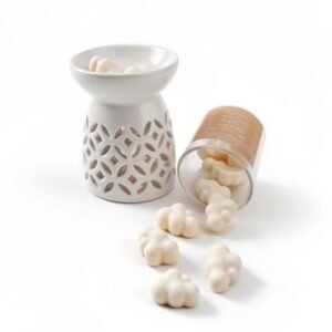 Wax Melts σε σχήμα "Clouds" 70gr σε γυάλινο βάζο με φελλό