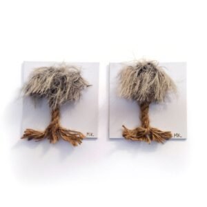 Σετ μίνι καμβάδων "δέντρα" από σχοινί και κλωστές