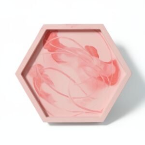 Εξάγωνος Δίσκος σουβέρ "Pink Marble" (10cm)