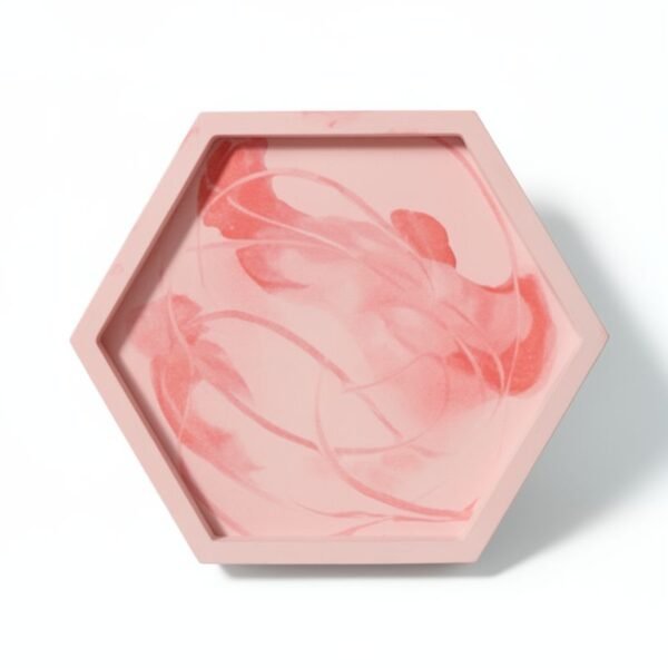 Εξάγωνος Δίσκος σουβέρ "Pink Marble" (10cm)