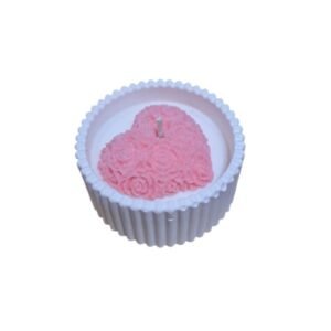 Κερί φυτικό αρωματικό σε πορσελάνινο δοχείο 'καρδιά'