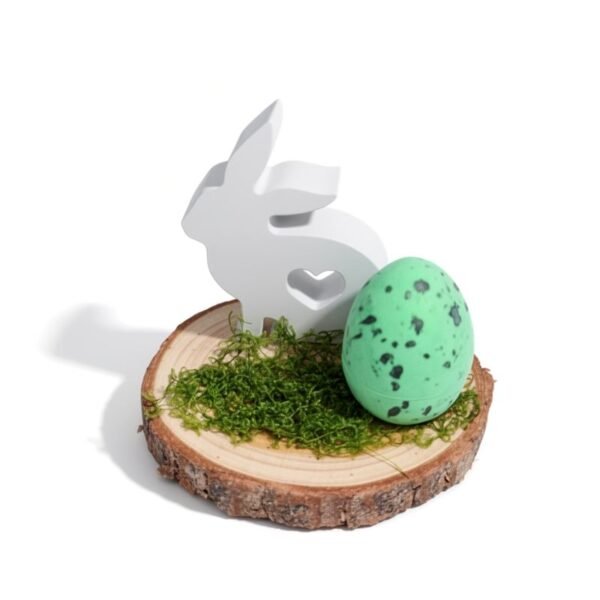 Πασχαλινό διακοσμητικό Κουνελάκι πορσελάνης σε φυσικό Κορμό