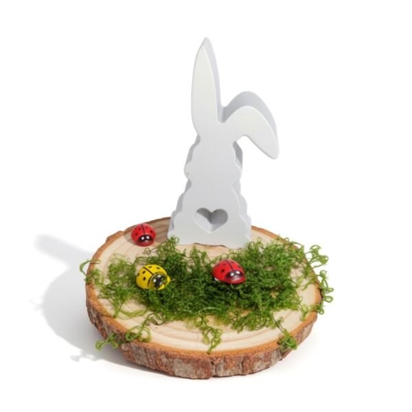 Πασχαλινό διακοσμητικό Κουνελάκι σε φυσικό Κορμό