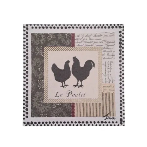 Κάδρο καρτολίνο κότα κόκορας