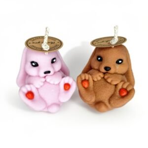 Πασχαλινά Χνουδωτά Λαγουδάκια από κερί σόγιας