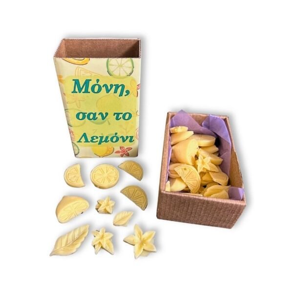 Κουτάκια με wax melts ''Μόνη σαν το λεμόνι''