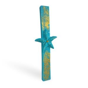 Χειροποίητη λαμπάδα με έναν αστερία στην μέση