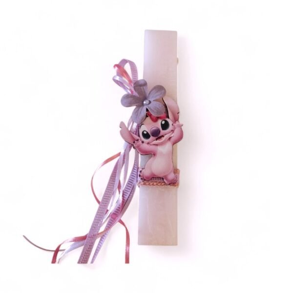 Λαμπάδα Πλακέ 20εκ με Ροζ Ήρωα