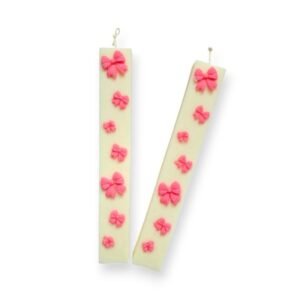 Λαμπάδα αρωματική με ροζ φιόγκους