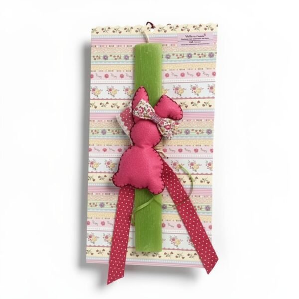 Λαμπάδα ροζ Κουνελάκι τσόχα