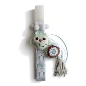 Βρεφική λαμπάδα πλεκτή κουκουβάγια και ματάκι