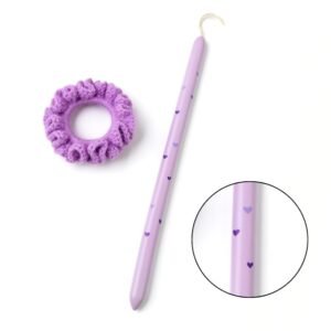 Λαμπάδα minimal καρδούλες με πλεκτό scrunchie