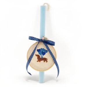 Λαμπάδα με κεντημένο σκυλάκι dachshund