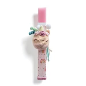 Ροζ κοριτσίστικη λαμπάδα πλεκτός Μονόκερος