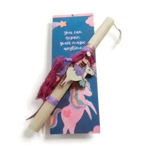 Λαμπάδα με πλάτη Μονόκερος μωβ