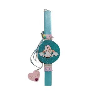 Λαμπάδα πλακέ βεραμάν με Μονόκερο και όνομα