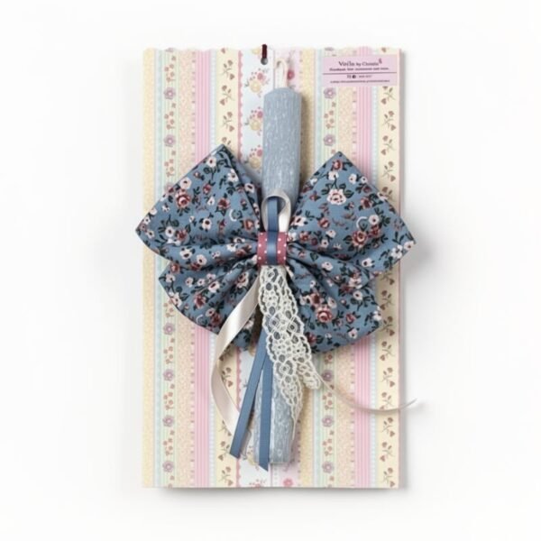 Λαμπάδα Φιόγκος ''Floral Bleu''