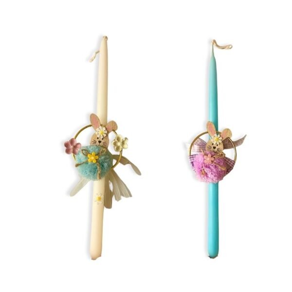 Λαμπάδα κουνελάκια διακοσμητικά