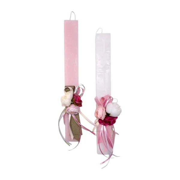 Λαμπάδα με λουλούδια 30εκ