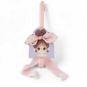 Λαμπάδα με φιόγκο μαλλιών και σκουλαρίκια