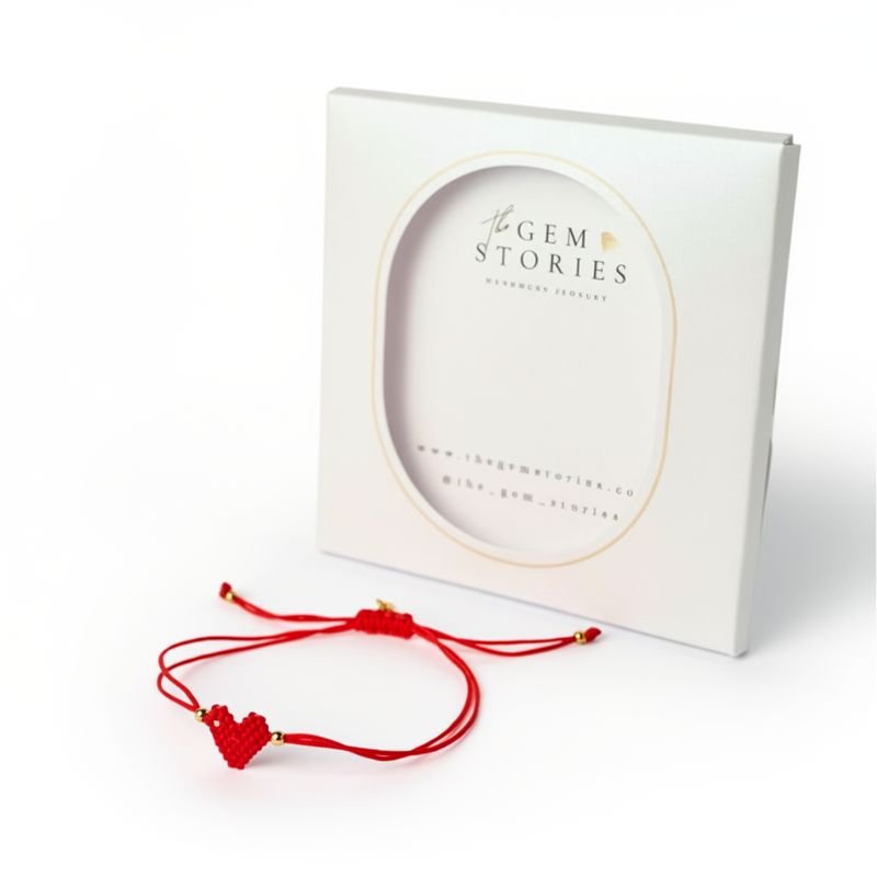 miyuki-kardia-kokkini-the-gem-stories Βραχιόλι miyuki με κόκκινη καρδιά The Gem Stories