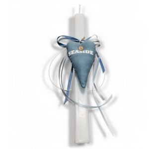 Λαμπάδα μπλε καρδιά