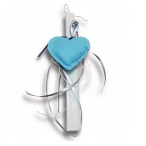 Λαμπάδα θαλασσί καρδιά