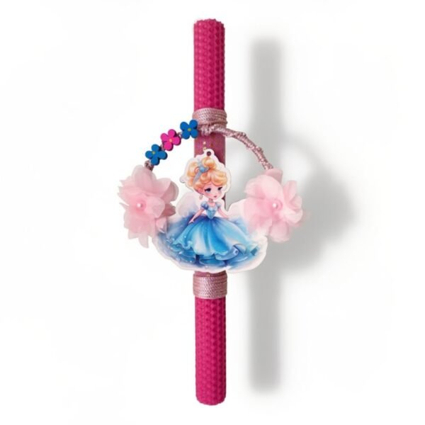 Πασχαλινή Λαμπάδα από Μελισσοκέρι με Ξύλινη Πριγκίπισσα