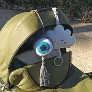 Σετ αρωματική λαμπάδα σόγιας με φυλαχτό ματάκι για το καρότσι