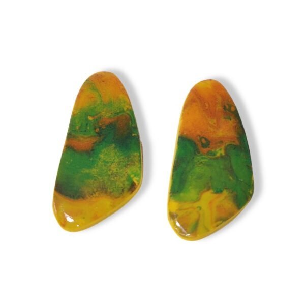 Σκουλαρίκια πολυμερικού πηλού, απομίμηση Ίασπι